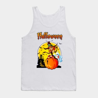 Graphic style retro witch Tank Top